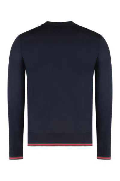 Gucci Long-sleeve Black Crewneck Sweater With Ribbed Details