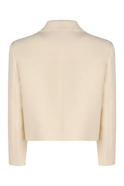 Gucci Wool And Silk Blazer With All-over Gg Motif