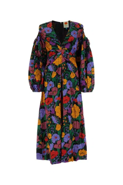 Farm Rio Printed Cotton Bucolic Garden Dress In Multi