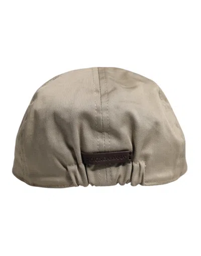 Dolce & Gabbana Beige Cotton Newsboy Capello Cabbie Men's Hat