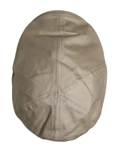 Dolce & Gabbana Beige Cotton Newsboy Capello Cabbie Men's Hat