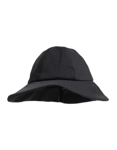 Dolce & Gabbana Black Cotton Wide Brim Bucket Hat In Black