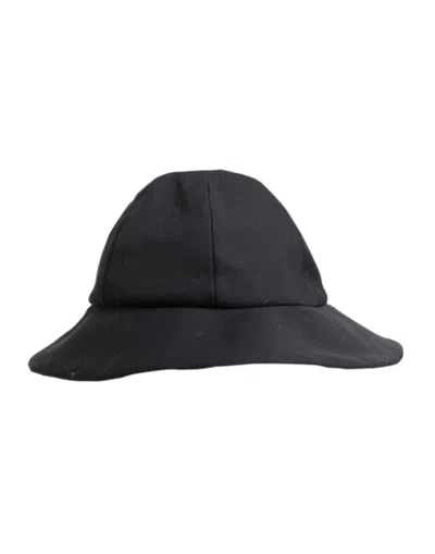 Dolce & Gabbana Black Cotton Wide Brim Bucket Hat In Black
