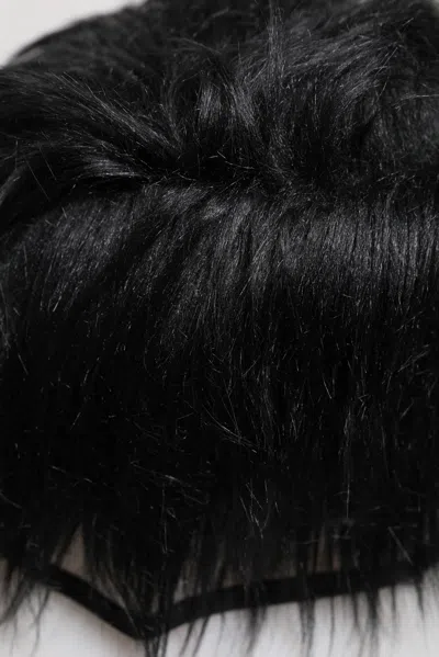 Dolce & Gabbana Black Faux Fur Bucket Hat In Black
