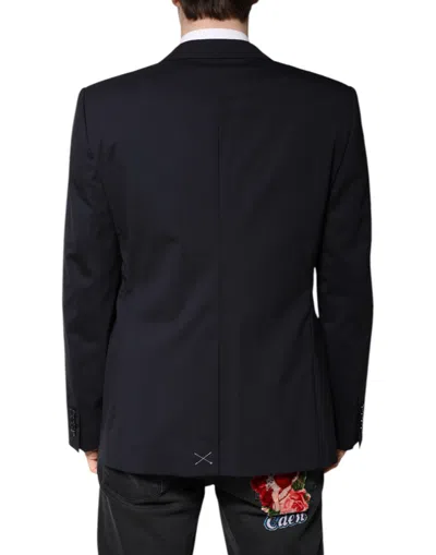 Dolce & Gabbana Black Martini Single Breasted Coat Men's Blazer In Blue
