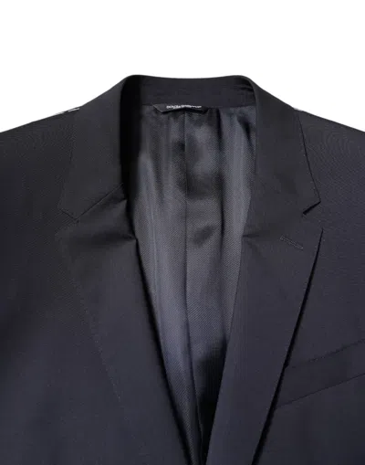 Dolce & Gabbana Black Martini Single Breasted Coat Men's Blazer In Blue
