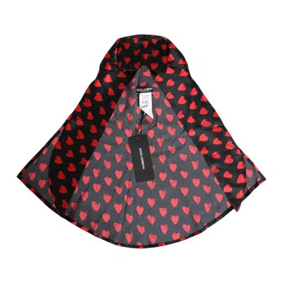 Dolce & Gabbana Black Red Hearts Polyester Hat In Red