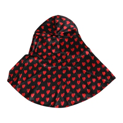 Dolce & Gabbana Black Red Hearts Polyester Hat In Red