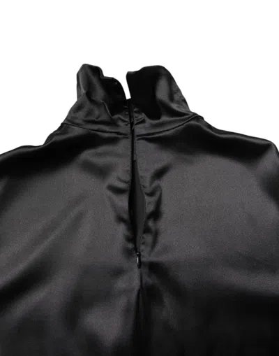 Dolce & Gabbana Black Silk Turtleneck Men Pullover Sweater In Black