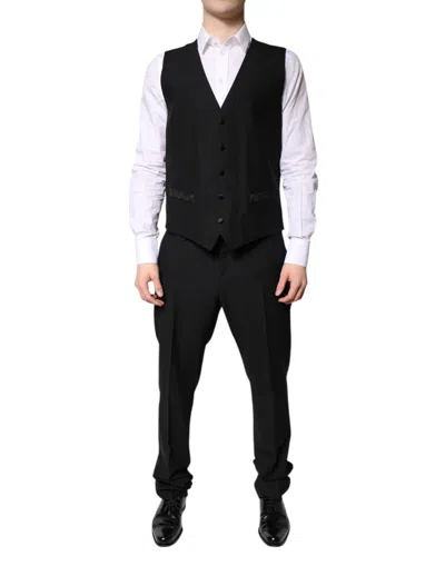 Dolce & Gabbana Black Stripe Single Breasted Formal Men's Suit