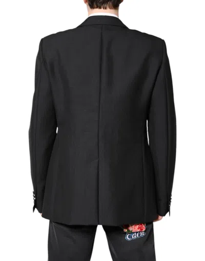 Dolce & Gabbana Black Wool Single Breasted Coat Blazer In Black