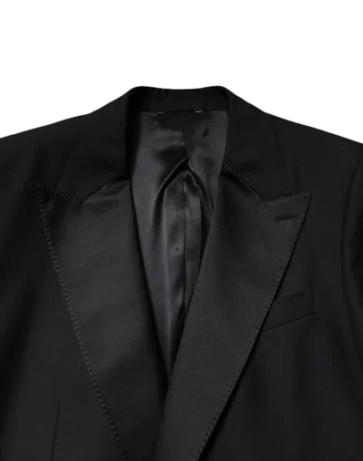 Dolce & Gabbana Black Wool Single Breasted Coat Blazer In Black