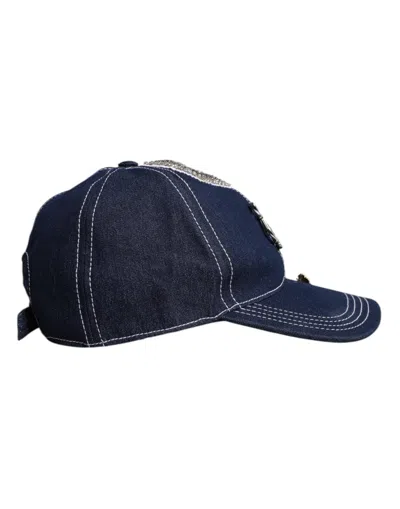 Dolce & Gabbana Blue Crystal Embellishment Baseball Women's Cap