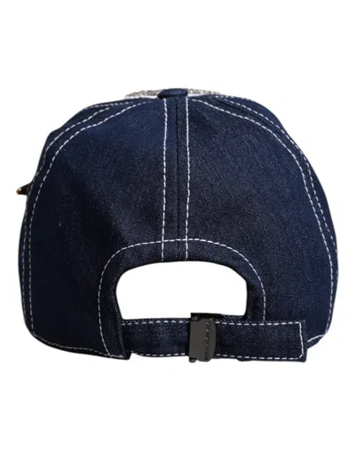Dolce & Gabbana Blue Crystal Embellishment Baseball Women's Cap