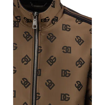 Dolce & Gabbana Jacket With Zip All Over Logo