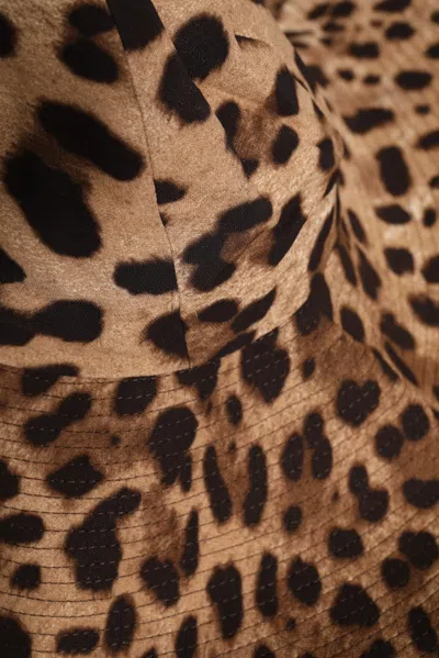 Pre-owned Dolce & Gabbana Brown Leopard Viscose Women Bucket Women's Hat ()