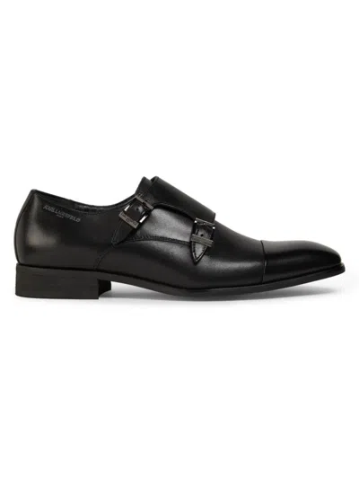 Karl Lagerfeld Men's Leather Monk Strap Shoes