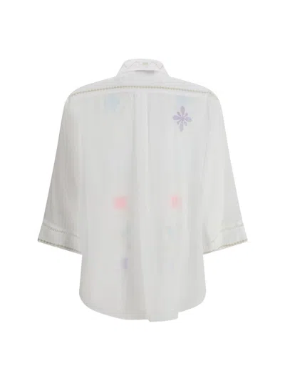 Forte Forte Halfsleeve Voile Shirt With Oniric Blossom Embroidery Pattern
