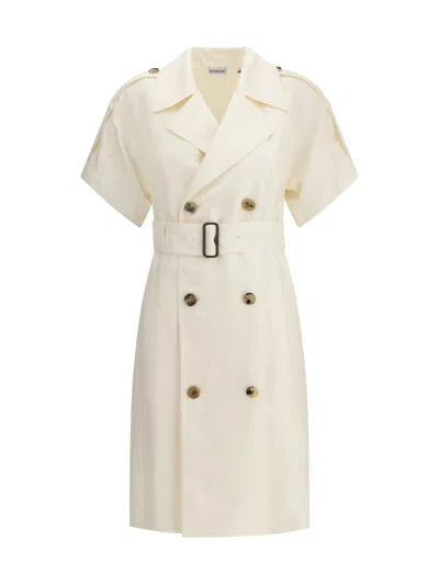 Burberry Waist Belted Short Sleeves Epaulettes Lapels
