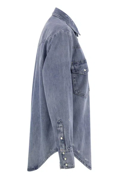 Polo Ralph Lauren Western Shirt In Irregular Denim
