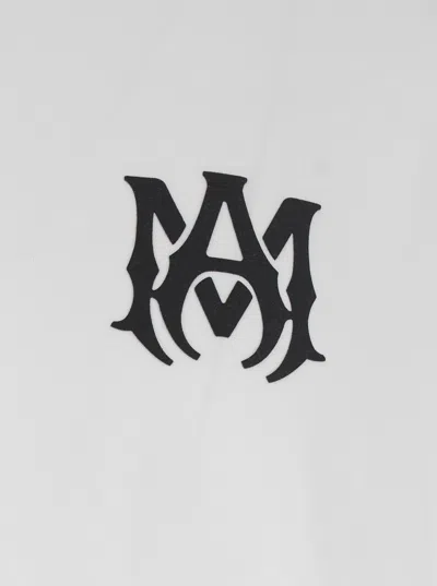 Amiri White Crewneck T-shirt With Logo Print On The Front And Logo Lettering On The Rear In Cotton Man
