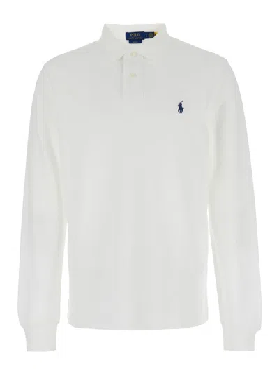 Polo Ralph Lauren White Polo With Classic Collar And Pony Embroidered On The Front In White