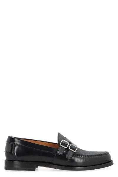 Gucci Mocassino Con Fibbia E Stampa Gg Loafers & Slippers Black