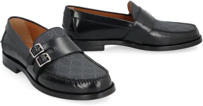 Gucci Mocassino Con Fibbia E Stampa Gg Loafers & Slippers Black