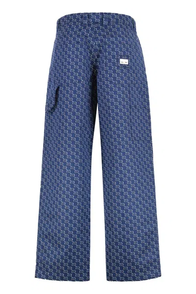 Gucci Cotton Jacquard Pant With Gg Shadow