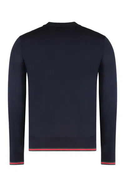 Gucci Long-sleeve Black Crewneck Sweater With Ribbed Details