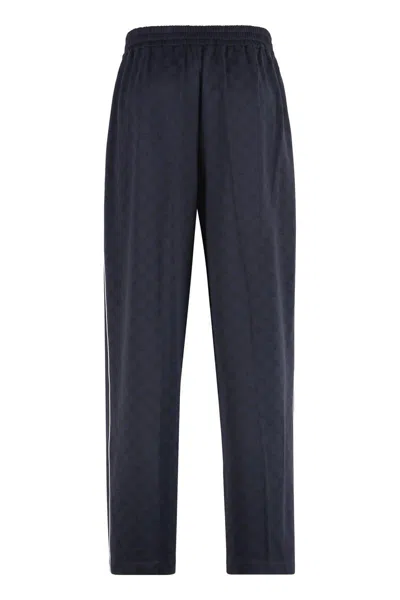 Gucci Men's Technical Fabric Pants In Blue