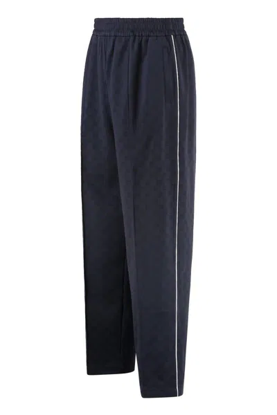 Gucci Men's Technical Fabric Pants In Blue
