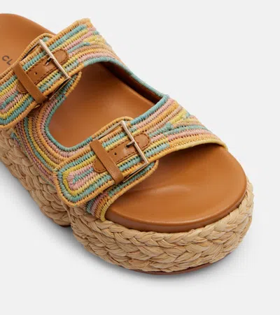 Clergerie Quinie Raffia Platform Slides