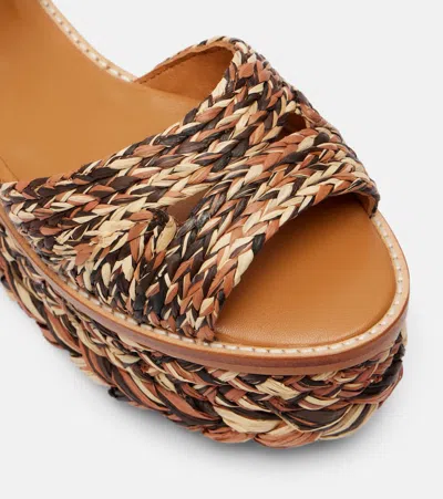 Clergerie Arty Raffia Platform Sandals In Brown