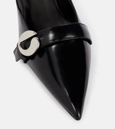 Coperni Logo Leather Slingback Pumps In Black