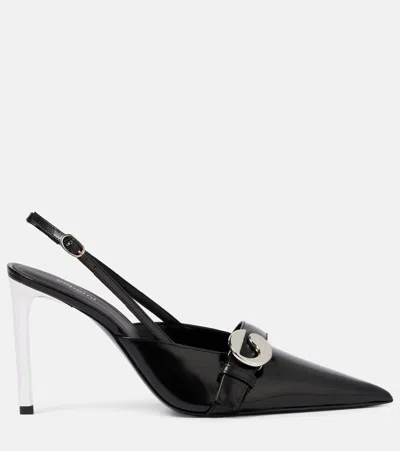Coperni Logo Leather Slingback Pumps In Black