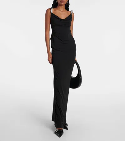 Coperni Logo Leather Slingback Pumps In Black