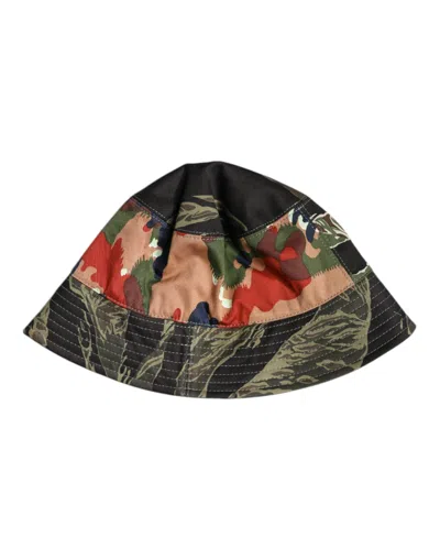 Dolce & Gabbana Multicolor Dg Plaque Wide Brim Bucket Men's Hat