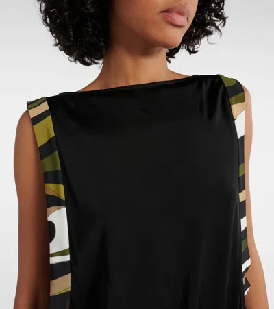 Pucci Open-back Gathered Printed Stretch-satin Jersey Mini Dress