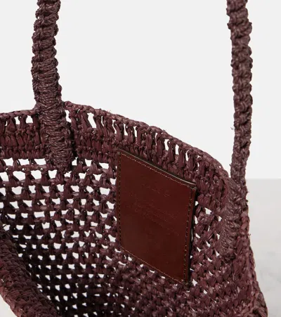 Chloé Chloe Women Brown Raffia Small Summer Banana Shopping Bag