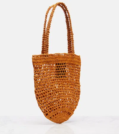Chloé Summer Banana Raffia Tote Bag In Brown