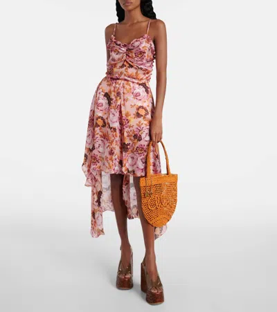 Chloé Summer Banana Raffia Tote Bag In Brown