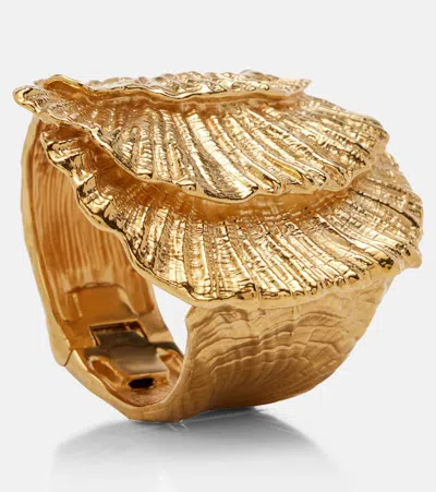 Chloé Shells Oversized Cuff Bracelet In Gold