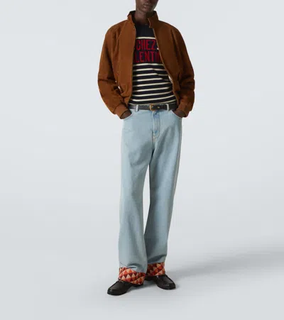 Valentino "chez Valentine" Wool Sweater In Blue