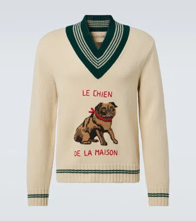 Valentino Garavanile Chien De La Maison Sweater In Neutral