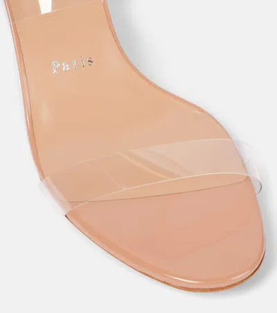 Christian Louboutin Just Nothing Clear Red Sole Slide Sandals In Neutral