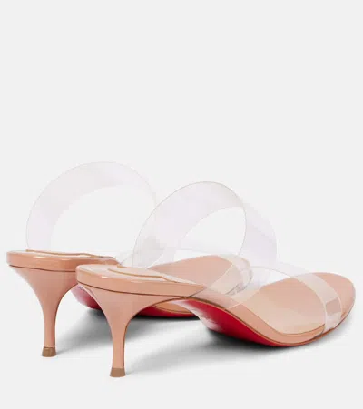 Christian Louboutin Just Nothing Clear Red Sole Slide Sandals In Neutral