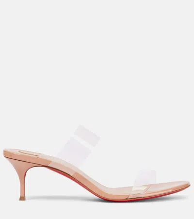 Christian Louboutin Just Nothing Clear Red Sole Slide Sandals In Neutral