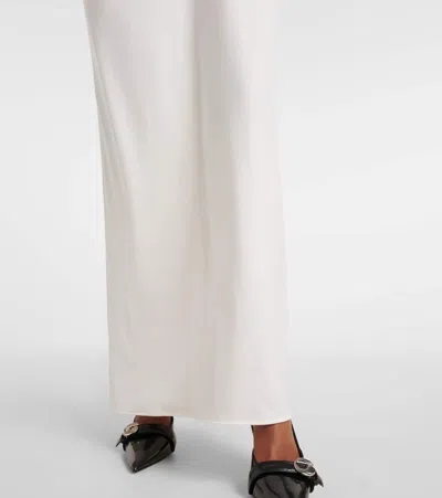 Coperni Draped Embellished Jersey Maxi Dress In White