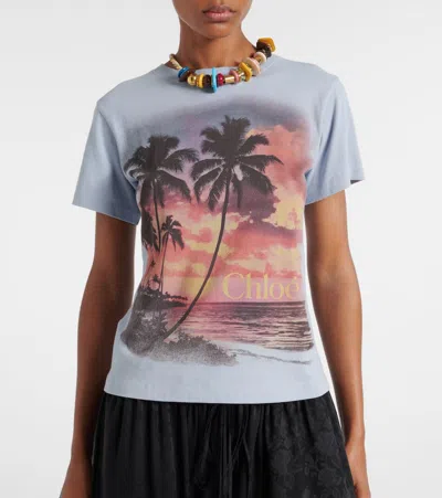 Chloé Casual Cotton T-shirt Featuring Graphic Design In Multi